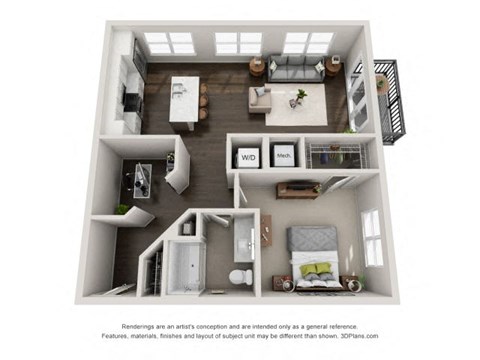 A5 Floor Plan at Marq on Main, Illinois, 60532